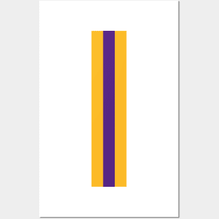 Retro American Basketball Stripes LA, White, Yellow, Purple Posters and Art